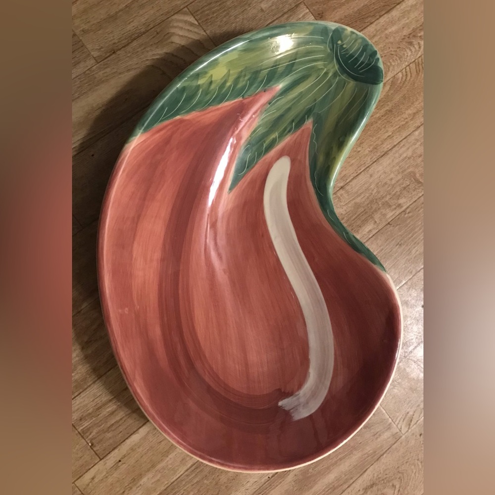PFALTZGRAFF CENTRAL MARKET SCULPTED SERVING BOWL TRAY PLATTER 15 INCH EGGPLANT